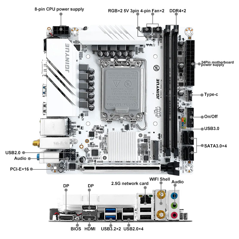 JGINYUE B760I GAMING 미니 ITX 메인 - Lga1700 Itx Motherboard Ddr5 리뷰 및 가격